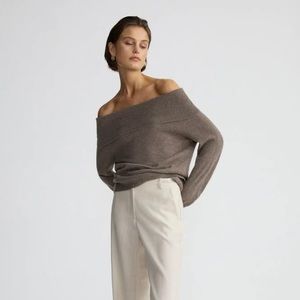 The Curated cashmere off shoulder sweater - bracken